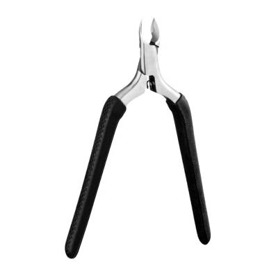 China Handle 4 Cr13 Wholesale Pink Black Silicone Cuticle Cutter 7mm Jaw Molding Professional Stainless Steel Manicure Cuticle Nippers for sale