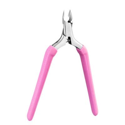 China German popular stainless steel silicone professional 16 jaw cuticle cutter handle rose colored manicure nail nippers for sale