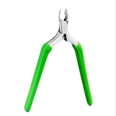 China Silicone Colored Handle Jaw 16 Spring 7mm Mouth Nail Cuticle Stainless Steel Nippers Professional Inner Clip Manicure for sale