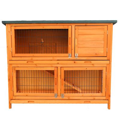 China Breathable Factory Custom Design Wholesale Outdoor Waterproof Roof Hutch 2 Row Pet House For Sale for sale