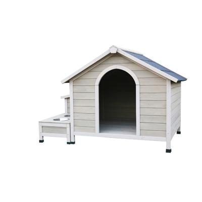 China Outdoor Viable With Food Bowl Pet Supplies Wooden Dogs Kennel Pet Houses Large Wooden Dog Cage House for sale