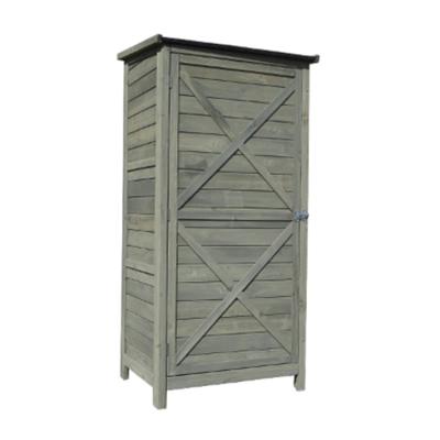 China Outdoor Wooden Tool Storage Box Garden Garage Easily Gathered Indoor Storage Cabinet For Sale for sale