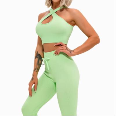 China Wholesale Breathable Seamless Yoga Set Fitness Women Jogging Sportswear Ladies 2 Pieces Set Women for sale