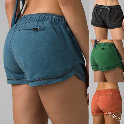 China Hot Sale Breathable 2 in 1 Workout Athletic Shorts for Women Gym Shorts Womens Shorts With Zipper Pocket for sale