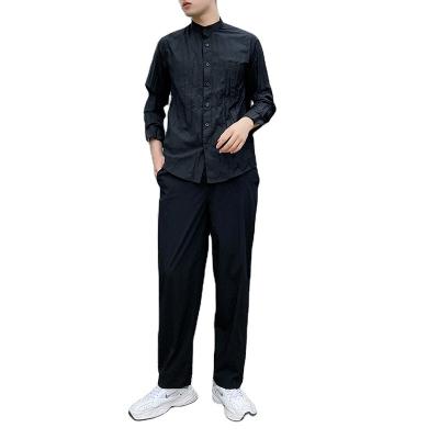 China FXZ QUICK DRY Miyake pleated shirt suit for men and women Japanese straight pants two-piece set pleats satisfy casual suit for sale