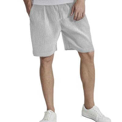 China FXZ Wholesale 2022 New Design QUICK DRY Fashion Pleated Man Shorts 100% Polyester Pleat Mens Short Pants for sale