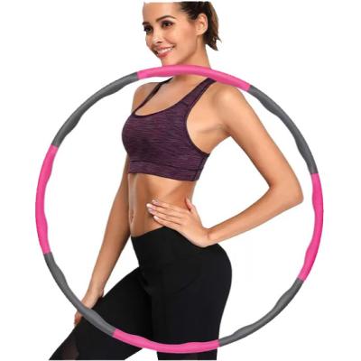 China NBR+ Foam Fitness Equipments Stainless Steel Foam Hoola Adult Detachable Circles Weighted Bodybuilding Polynesian Dance Ring for sale