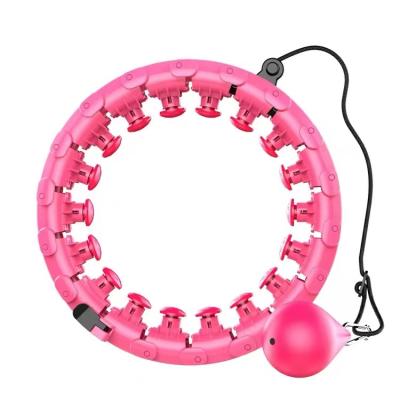 China Detachable Weighted Hoola Ring Fitness Plastic Adjustable Smart Hoola Fitness Equipments 24 Sections Plastic Circle for sale