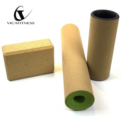 China Natural training that respects the elastic Cork Yoga Mat For Pilates for sale