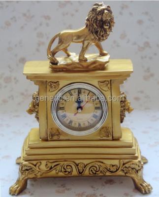 China Wholesale Europe Regional Lion Clock in Resin Crafts for Home Bar Decoration for sale