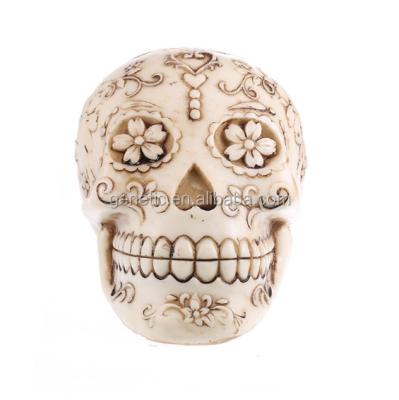 China Europe Promotion Halloween Fashion Figure Resin Skull Head Creative Skeleton Head Human Head Model for sale