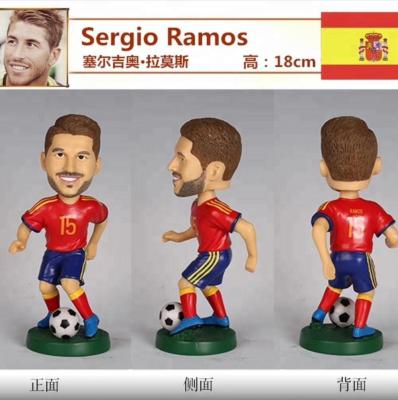 China Hot Selling Asia Soccer Basketball Football Lakers Cavs Star Sergio Ramos Cristiano Ronaldo Messi Resin Shake Head Statue for sale