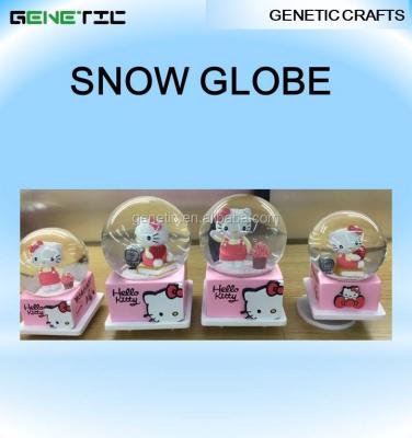 China Europe Birthday Gift Automatic Hello Kitty LED Snowflake Snow Globes for sale