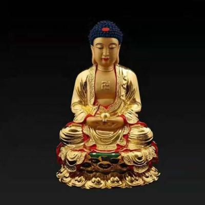 China China LIFE SIZE BUDDHA SITTINGGUANYIN CANSHEN HOLDING GUANGONG RED FACE FIGURINES WITH REAL GOLD COATED for sale