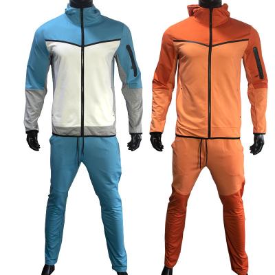 China Casual Color Block Fashion Set Hooded Sweatsuit 2 Pieces Sportswear For Men Male Sportsuit/Tracksuit/Men's Tracksuit 2022 S-3XL for sale