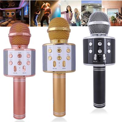 China KTV Echo Effect Customize WS858 Karaoke Mini Wireless Microphone Amazing Home KTV Speaker Player Selfie Portable PHONE PC for sale