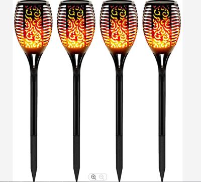 China 96LED Modes Waterproof Solar Garden Fire Three Flame Lamp Garden Torch Flashing Light for sale