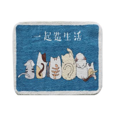 China Sofa Mat Washable Absorbent Cashmere Like Foldable Rugs Printed With Cartoon Pattern for sale