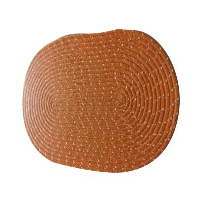 China CLASSIC Colorful Oval Rope Knitted Floor Washable Blanket Yarn Rug Foldable Environmental Chenille Rug for sale