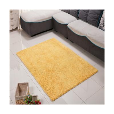 China CLASSIC Yellow Goose Skid Resistant Chenille Mat Soft Plush Floor Mats for sale