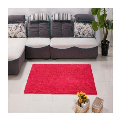 China CLASSIC High Quality Custom Made Soft Rectangular Chenille Mat Carpet Fitted Shag Rug Red Thick Rug for sale