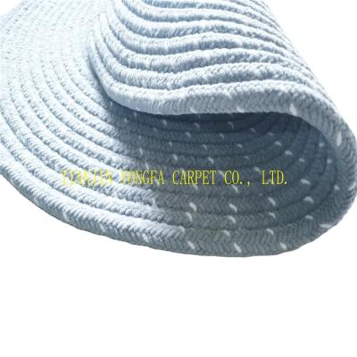 China Water Absorption Two Sides Available Soft Rope Knitted Carpet For Home for sale