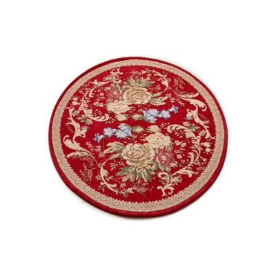 China CLASSIC Circular Anti-Slip Floor Mat Red Acoustic Jacquard Carpet Living Room Carpet for sale