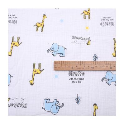 China Double Gauze Tissue Muslin Fabric Cotton Bubble Cloth Certified Organic 100% Shrink-Resistant Pattern For Baby Blanket for sale