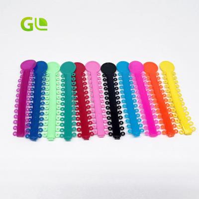 China Plastic Elastic Orthodontic Consumables Dental Materiales Transparent Colorful GL Ligature Tie for sale