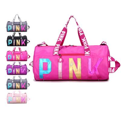 China Customizable Fashion Printing Men Canvas Small Stock Polyester Gym Duffel Bag for sale