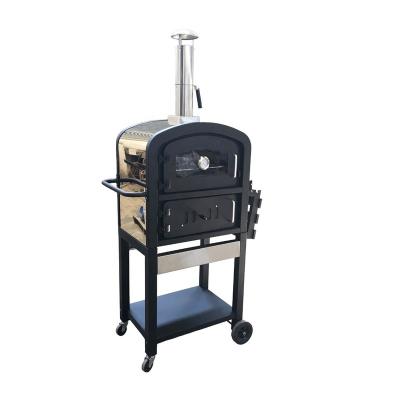 China Home Use Good Quality Fire Brick Floor Stainless Steel Outdoor Wooden Fired Pizza Oven Smoker for sale