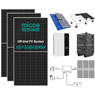 China Home Commercial Industrial Micoe Off Grid High Efficiency 10KW 15KW 20KW 30KW Solar Mounting System for sale