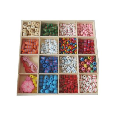 China Europe Fashional Wooden Box Wooden Beads Mega Creations Wooden Bead Set EN71 for sale