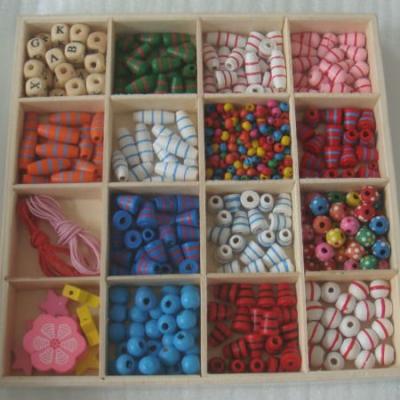 China Europe fashional wood box wooden beads mega creations wooden bead set EN71 for sale