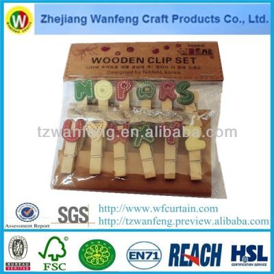 China Europe Decorative Wooden Clip Set Wooden Clothespin Wooden Clothespins for sale