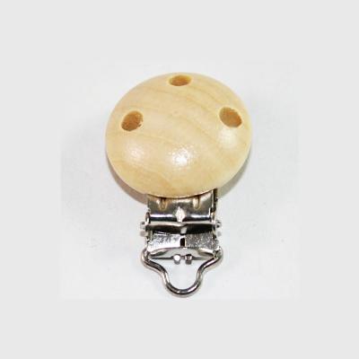 China Europe Pearl Natural Wooden Baby Pacifier Holder Clips for sale