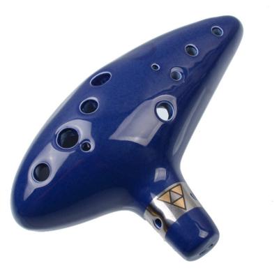 China Playing Musical Instruments Blue Groove Blue Hole Ceramic Flute 12 Midtone C Midtone Music Types The Legend of Zelda Pottery Groove Instrument for sale