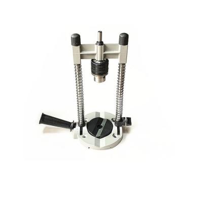 China Professional Electric Power Electric Power Table Drill Stand Adjustable Quality Aluminum Drill Bracket With Plastic Handle for sale