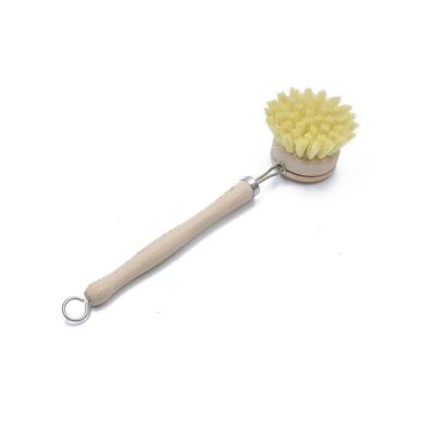 China Kitchen Sisal Pot Brush Factory Bristle Handle Beech Handle Brush Long Household Sustainable Household Imported Cleaning Brush for sale