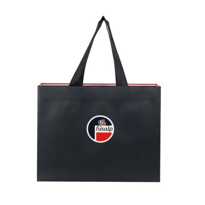 China OEM Biodegradable Custom Logo Printed Shopping Bag Brand Recycled Black Luxury Paper Paper Bag for sale