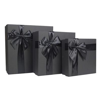 China Biodegradable Multi Size Black Bow Tie Paper Box Cardboard Paper Folding Gift Box for sale