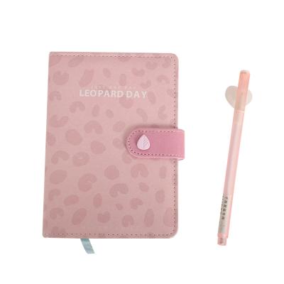 China Cute Durable Custom Leather Cover Notebook Kids Gift Diary Notepad Paper With Pen for sale