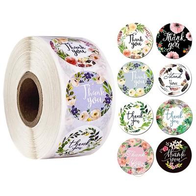 China Cartoon Sticker One Thumb Round Thank You Gift Stickers Packaging 500pcs Per One Roll BSCI for sale