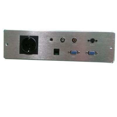 China Office or hotel system brush aluminum multi-function media recessed hdmi-recessed wall panel mount socket or usb for sale