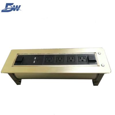 China Anti-Pinch Motorized Overturning Used Rotating Outlet Office Furniture Table Socket Box for sale