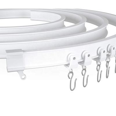 China Easy to bend heavy duty Szone u profile curved flexible wave pvc plastic curtain track fitting in turkey for sale