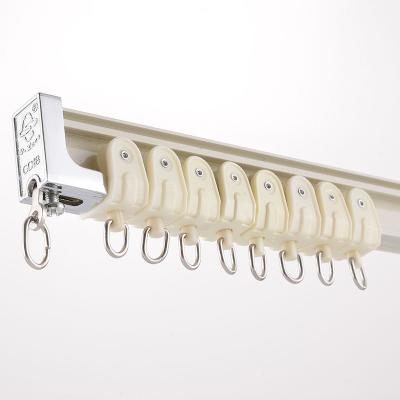 China Durable Szone Ivory White Ceiling Mounted Bendable Aluminum Curtain Track For Bay Window for sale