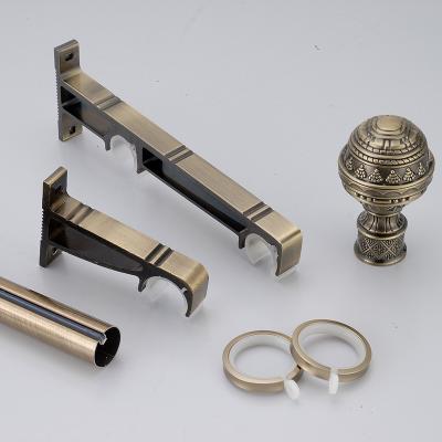 China Wear Resistance Strong Decorative Szone 28mm Metal Stainless Steel Curtain Pole Brass Brackets And Rings for sale