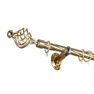 China Turkey Environmental Friendly Free Standing Fitting Room Galvanized Iron Gold Plated Curtain Rod And Clips for sale