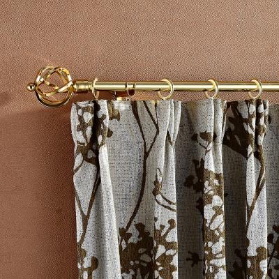 China Transitional High Quality Dressing Room Galvanized Gold Wrought Iron Half Round Curtain Rod For Home Decor for sale